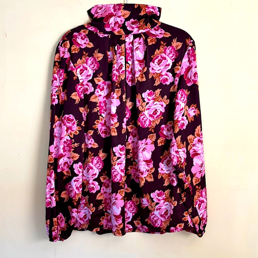 Beautiful IMAN Cowl Style Long Sleeve Blouse